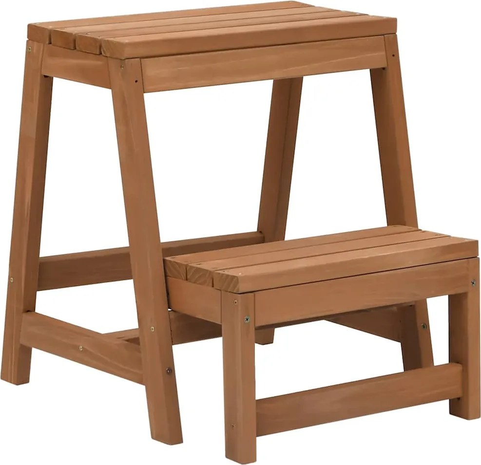 vidaXL Taburet cu treaptă, pliabil, lemn masiv de brad