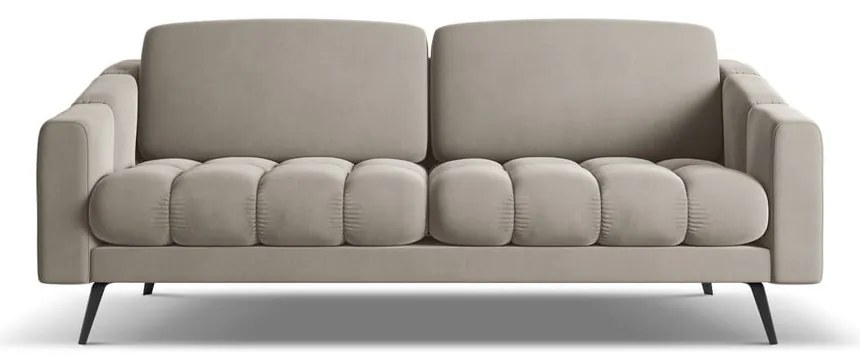 Canapea bej cu tapițerie din catifea 202 cm Nalu – Makamii