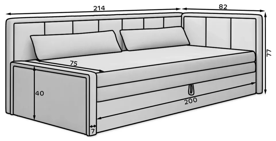 Canapea albastră/gri extensibilă/cu spațiu de depozitare cu tapițerie din chenille 214 cm Fulgeo – ELTAP