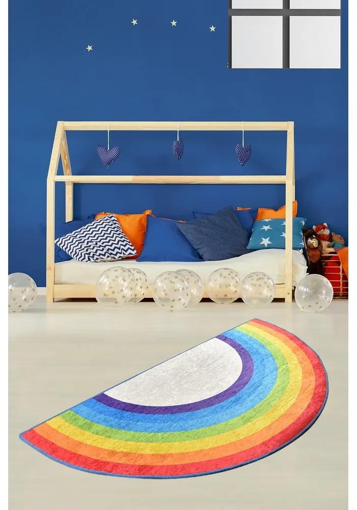 Covor antiderapant pentru copii Chilai Rainbow, 85 x 160 cm