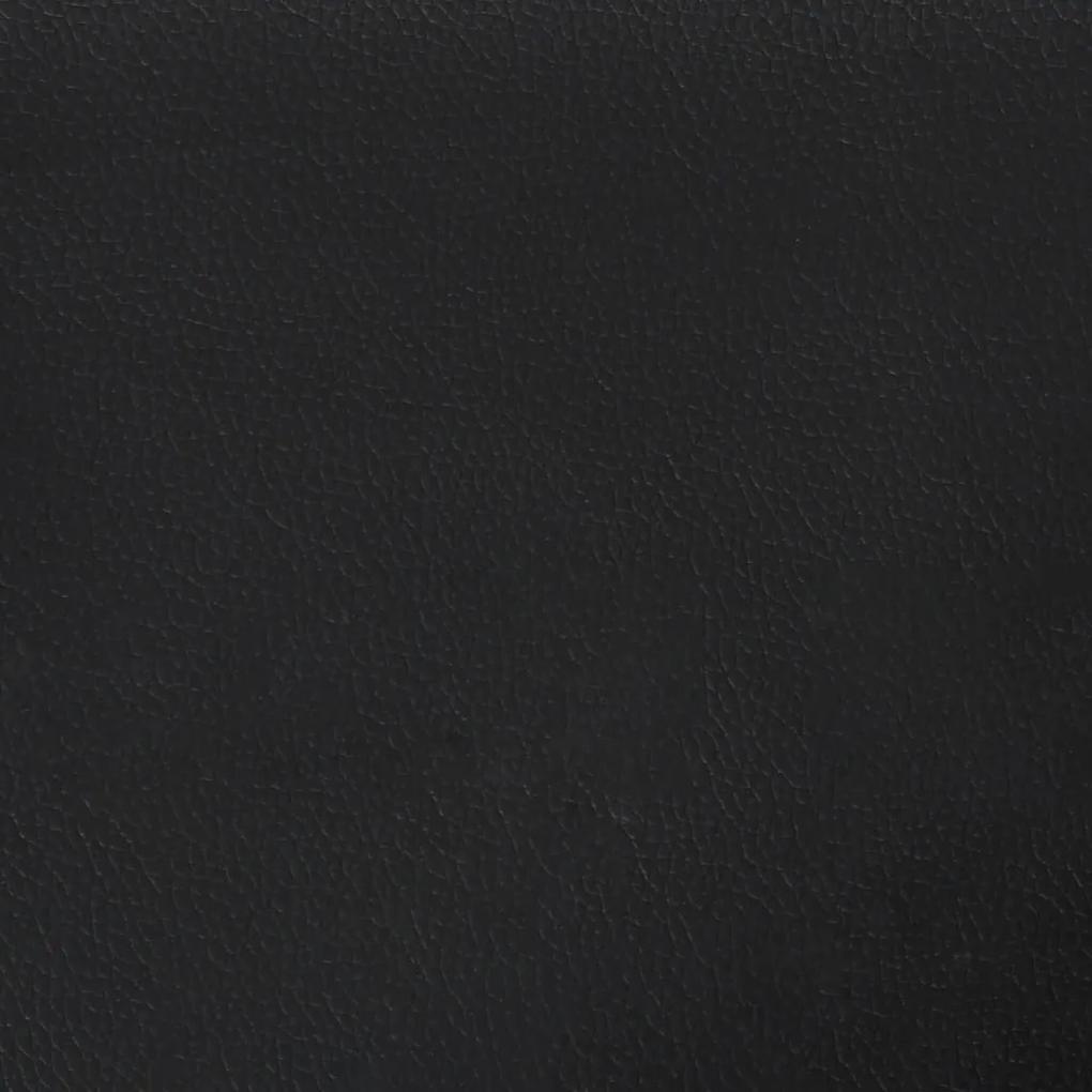Tablie de pat cu aripioare, negru, 163x16x118 128 cm, piele eco 1, Negru, 163 x 16 x 118 128 cm