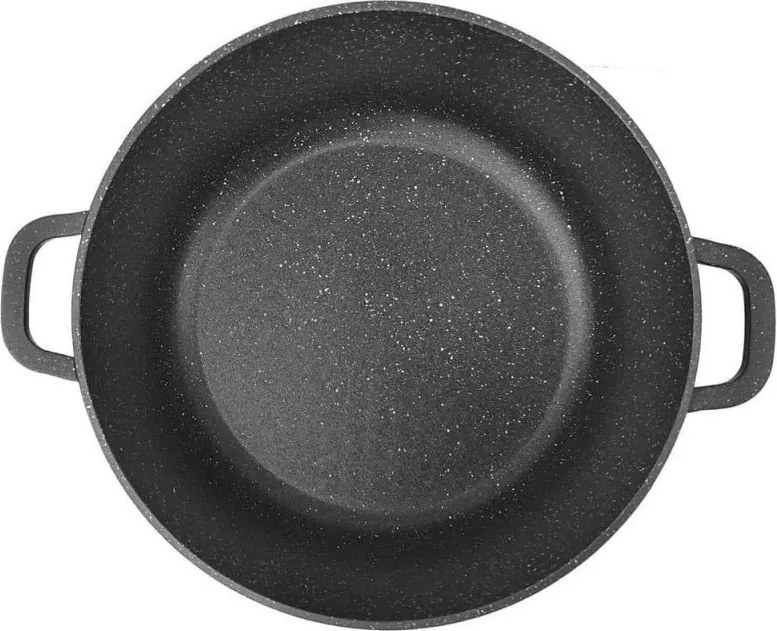 Oală profundă Kinghoff KH 1598, 24 cm, 6,2 litri, finisaj marmură, inducție, negru