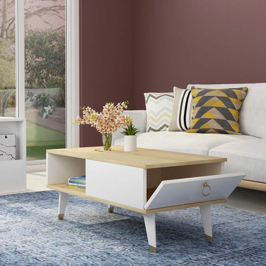 Măsuță de conferință Delux Sapphire Oak and White