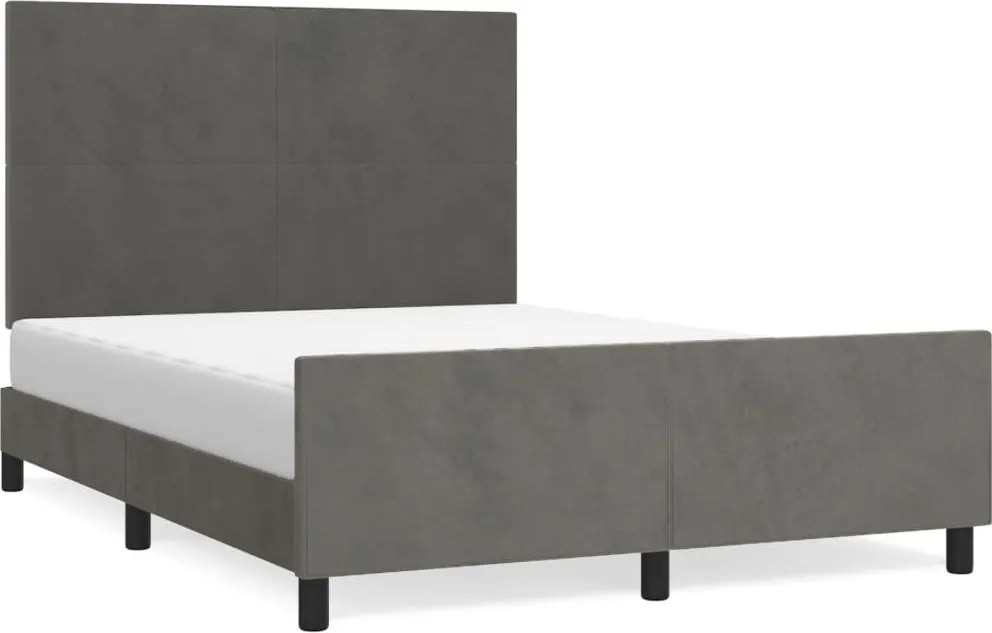 vidaXL Cadru de pat fără saltea, gri închis, 140x200 cm, catifea
