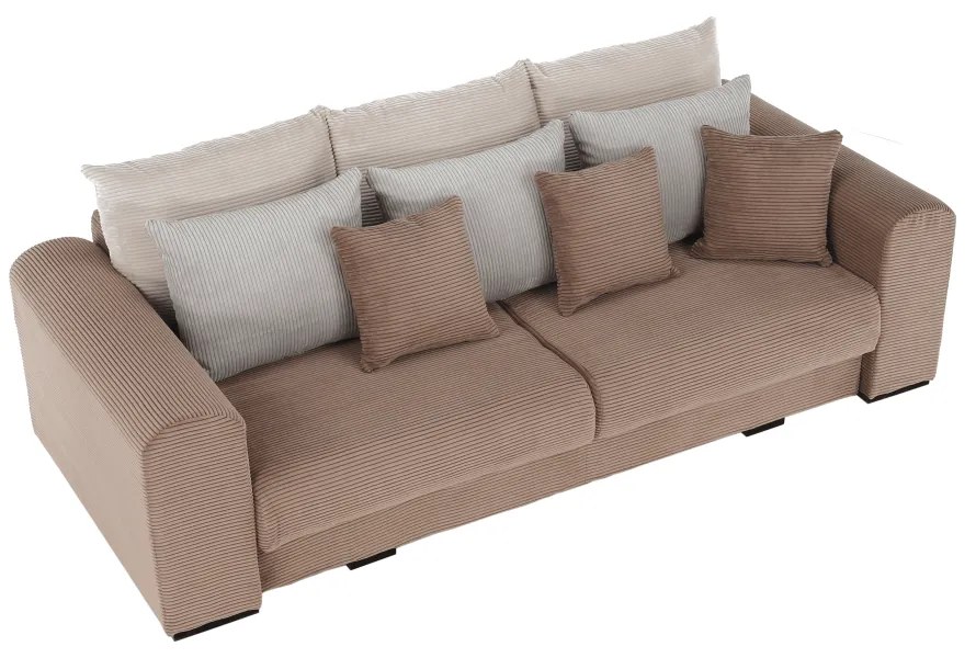 Canapea foarte spatioasa, maro deschis, bej, crem, GILEN BIG SOFA