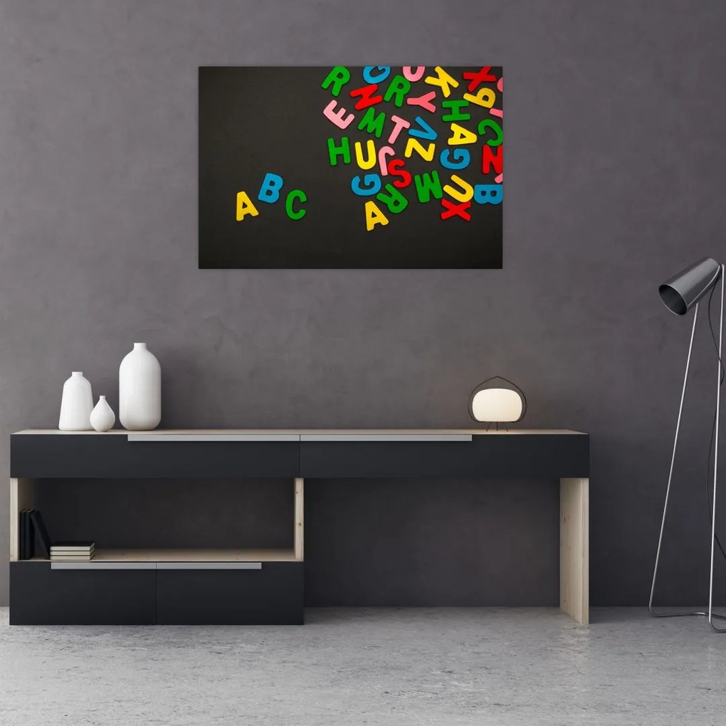 Tablou - litere colorate (90x60 cm)