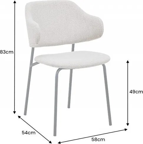 Set 2 scaune stil modern Tracy Alpine, boucle greige