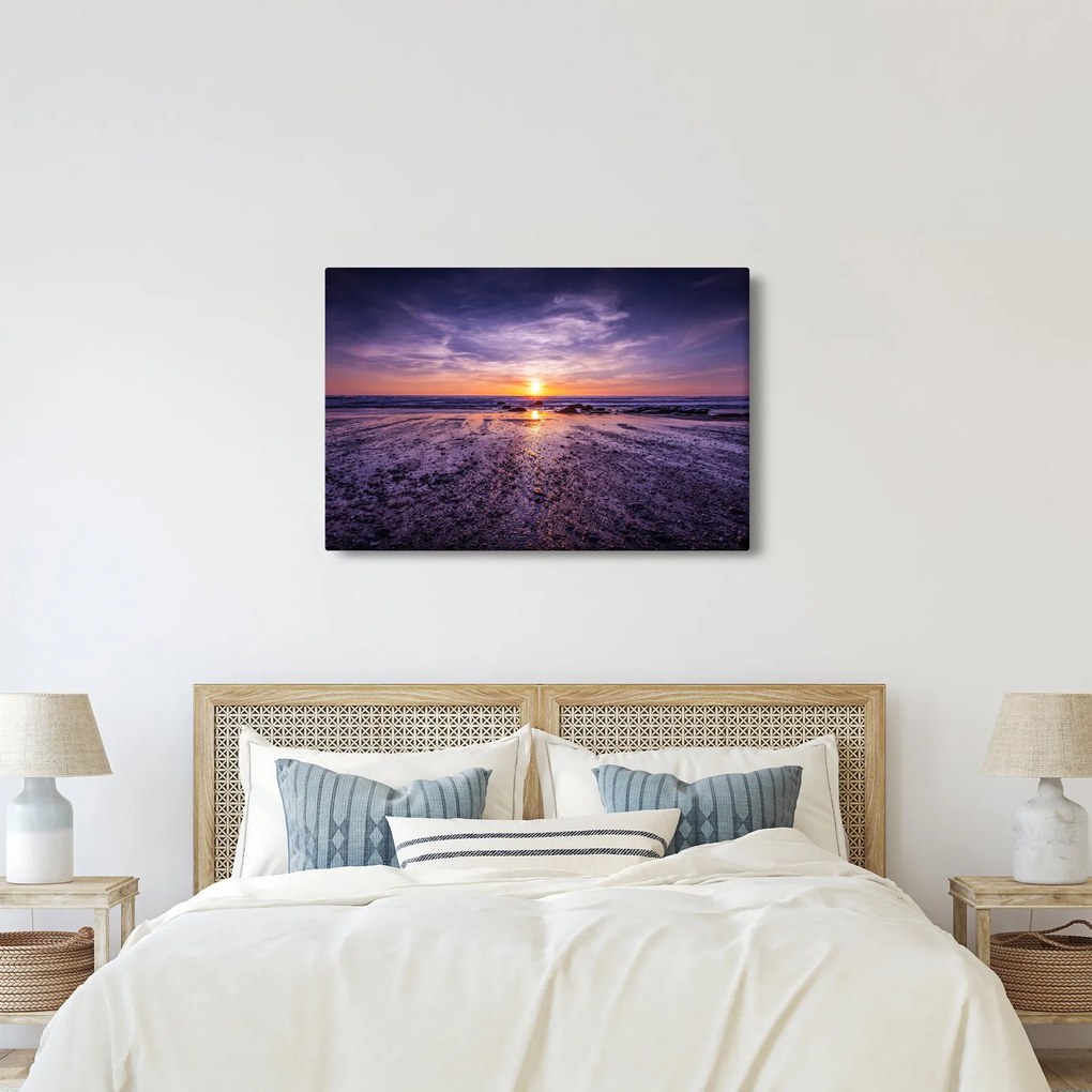Tabloul cu plaja - apus de soare (90x60 cm)