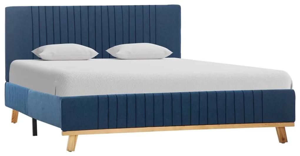 286634 vidaXL Cadru de pat, albastru, 140 x 200 cm, material textil