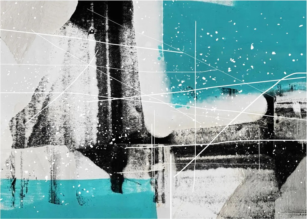 Tablou - Abstract turcoaz (70x50 cm)