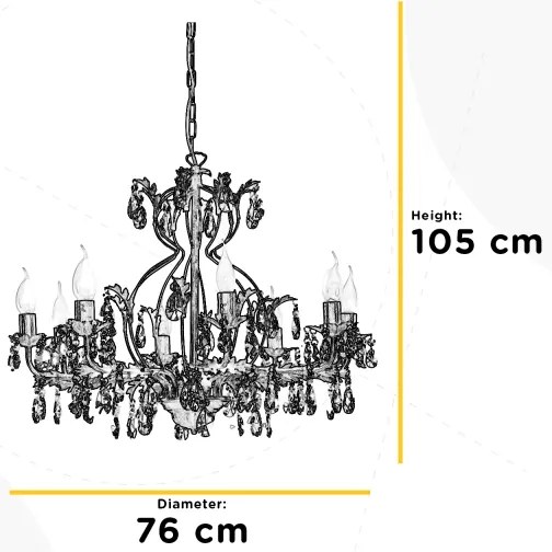 Lustră pe lanț ONLI TERESA 8xE14/6W/230V bronz