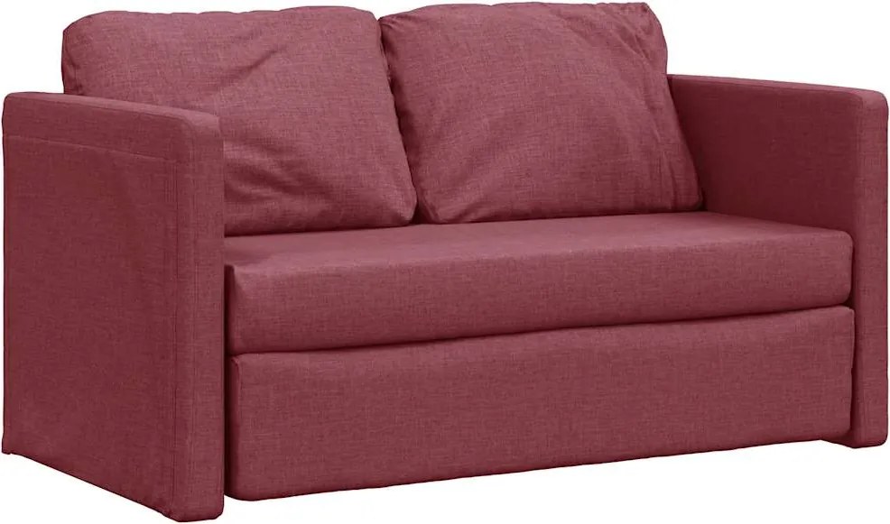vidaXL Canapea extensibilă 2 în 1, bordo, 112x174x55 cm, textil