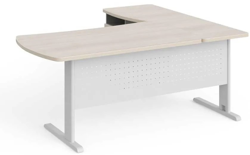 Statie de lucru de colt Manager 180 x 160 cm, stânga, salcâm deschis / gri