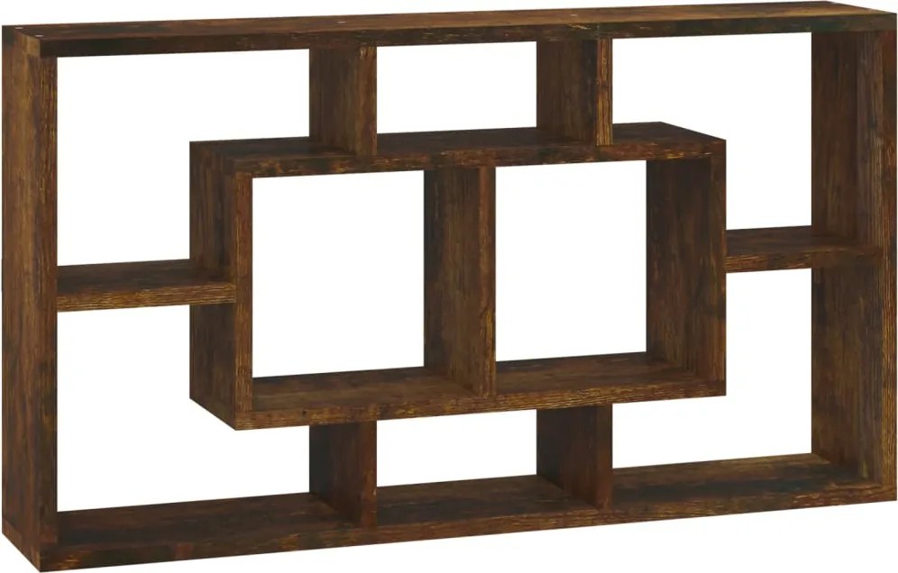 vidaXL Raft prezentare de perete 8 compartimente, stejar fumuriu