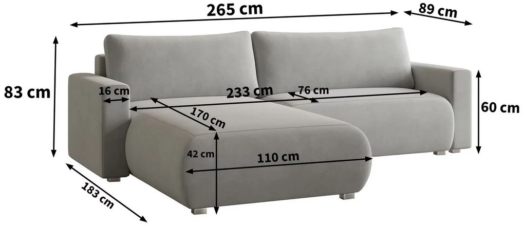 Coltar extensibil MONORA, albastru, colt interschimbabil