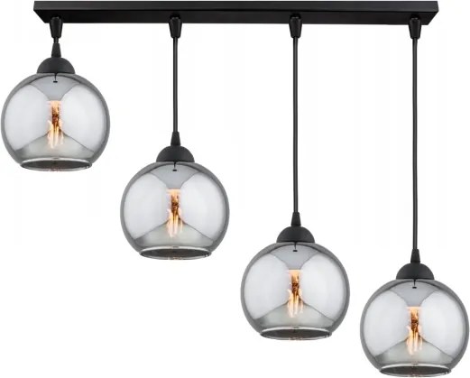 Brilagi - Lustră pe cablu DIOR 4xE27/60W/230V negru/gri fumuriu