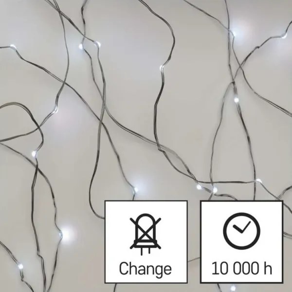 Instalație LED de Crăciun de exterior 100xLED/15m IP44 alb rece