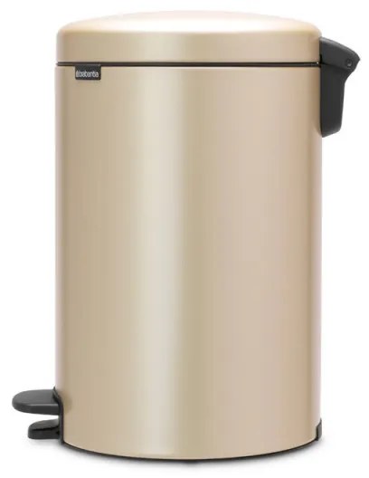 Cos de gunoi cu pedala Brabantia NewIcon 1003205, 20 L, Inchidere lina, Baza antiderapanta, Auriu metalic