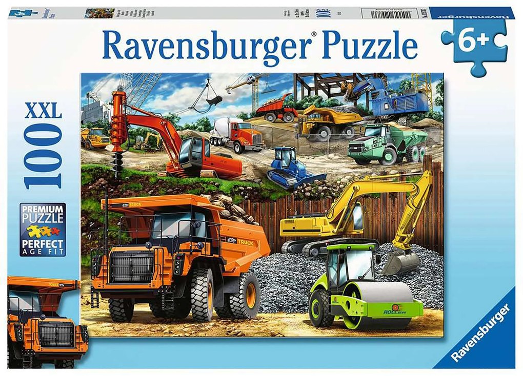 PUZZLE VEHICULE DE CONSTRUCTII, 100 PIESE - RAVENSBURGER (RVSPC12973)