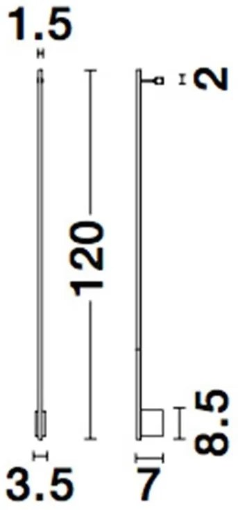 Aplica de perete LED design liniar GROPIUS negru, L-120cm, H-7cm