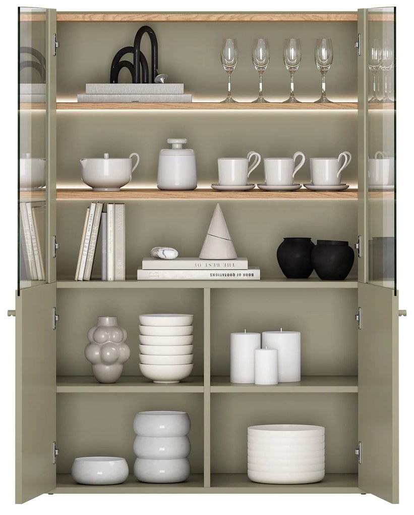 Vitrină cu două uși Elivo 100 cm - eucalipt / stejar baltic dune