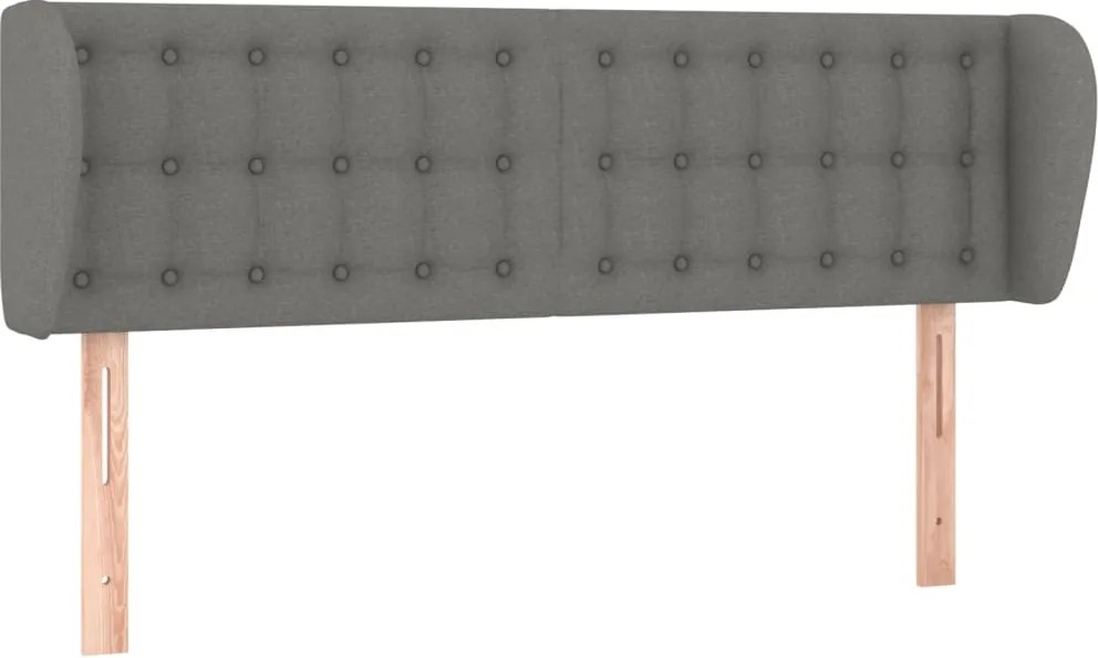 vidaXL Tăblie de pat cu aripioare gri închis 147x23x78/88 cm textil