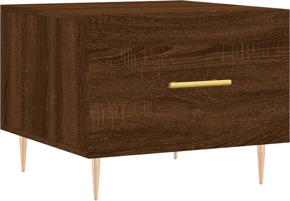 vidaXL Măsuță de cafea, stejar maro, 50x50x40 cm, lemn prelucrat