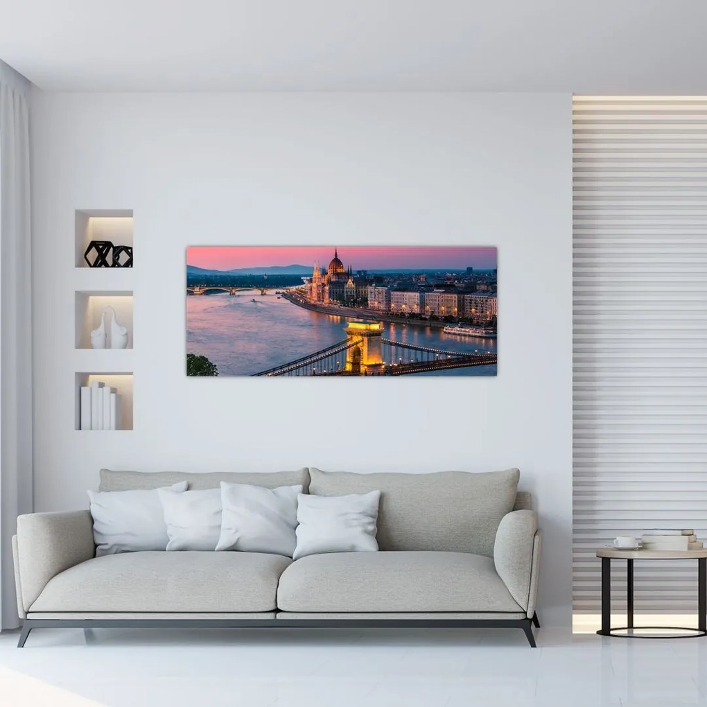 Tablou - Panorama orașului Budapesta, Ungaria (120x50 cm)