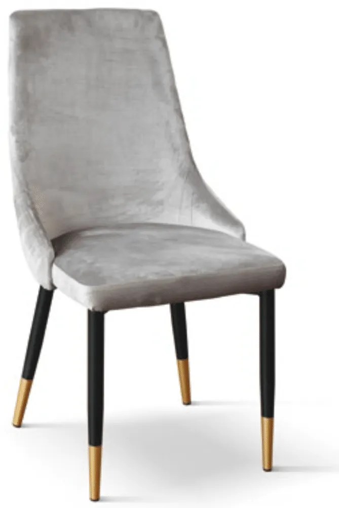 SET 4 Scaune Oro, structura metalica, catifea - GRI - CATIFEA - NEGRU - STANDARD