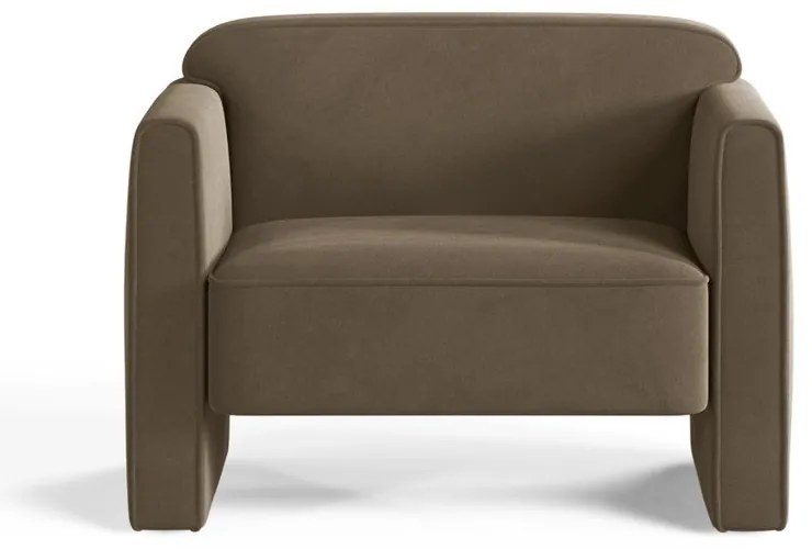 Fotoliu taupe cu tapițerie din catifea Abby – Micadoni