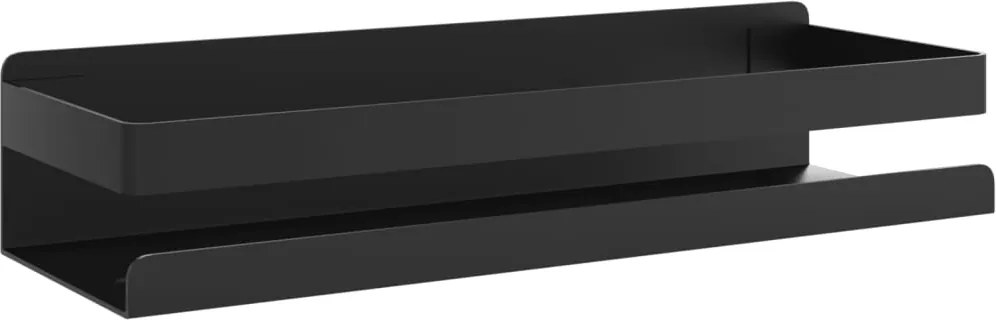 vidaXL Raft de duș negru mat 30x10x6 cm oțel inoxidabil 304 periat