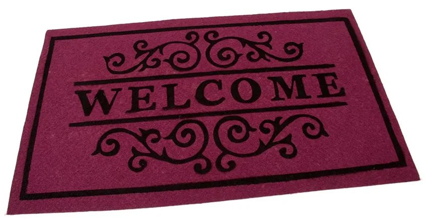 Covoraș pentru curățare textil Welcome Deco 45 x 75 x 0,3 cm, violet