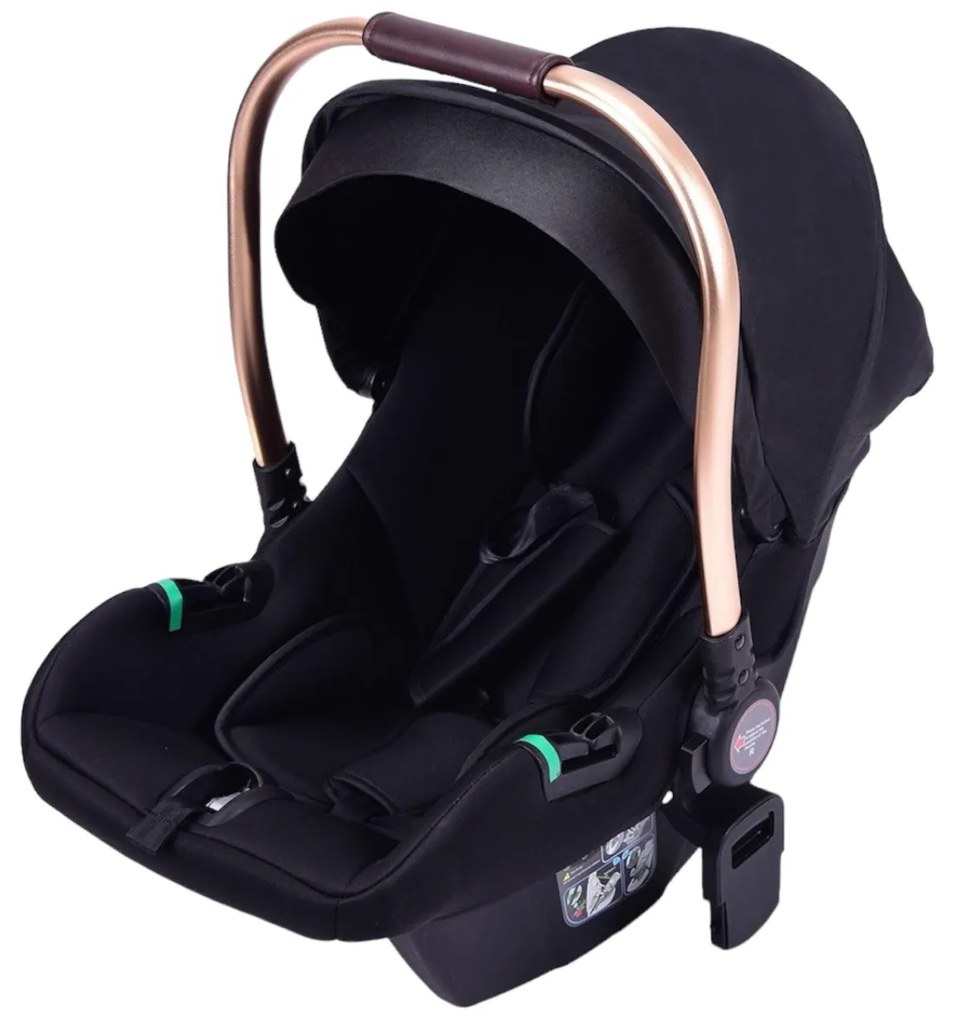 Carucior 3 in 1 reversibil si pliabil cu geanta inclusa si scoica auto, 0-36 luni, Negru - CPC-60-negru