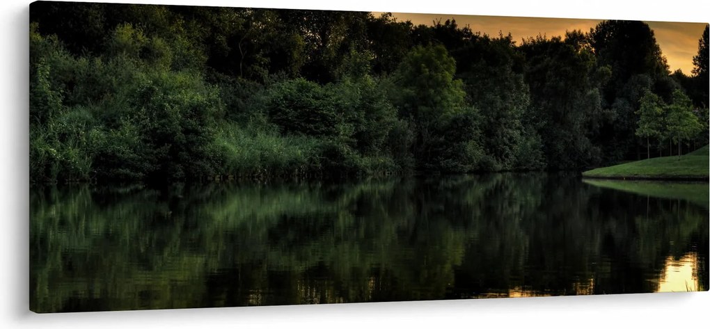 Tablou cu lac în pădure (120x50 cm)