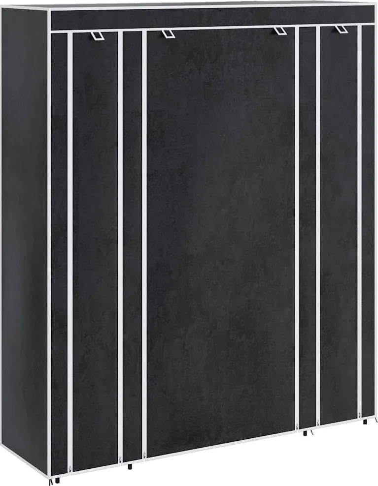 vidaXL Dulap material textil compartimente și tije 45x150x176 cm negru