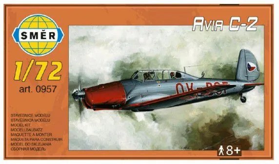 Model Avia C-2 1:72 15,2x1,18 cm în cutie 25x14,5x4,5cm