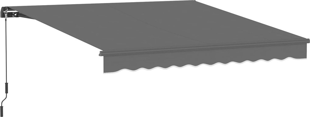 Outsunny Markiză cu brațe articulare 350 x 300 cm, markiză cu manivelă &amp; suport de perete inclus, unghi reglabil | Aosom Romania