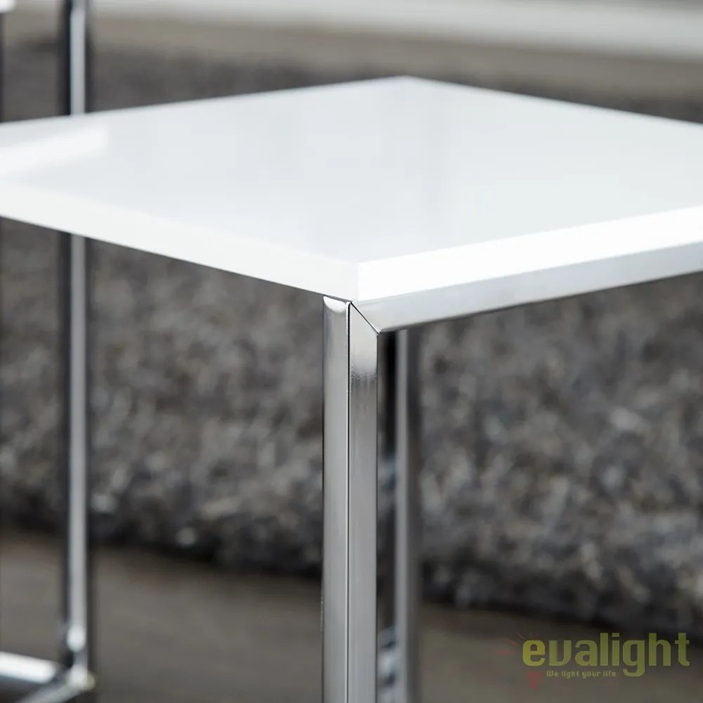 Set de 3 masute albe design modern-lucios, Fusion A-11839 VC