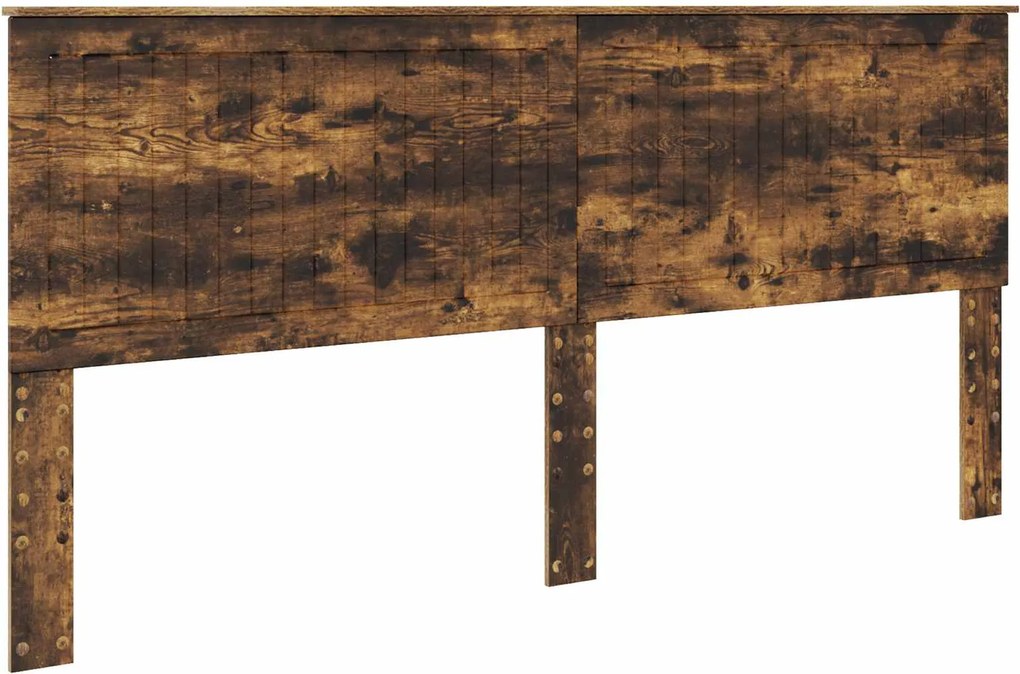 vidaXL Tăblie cap cu headboard Stejar fumuriu 200 cm Lemn compozit