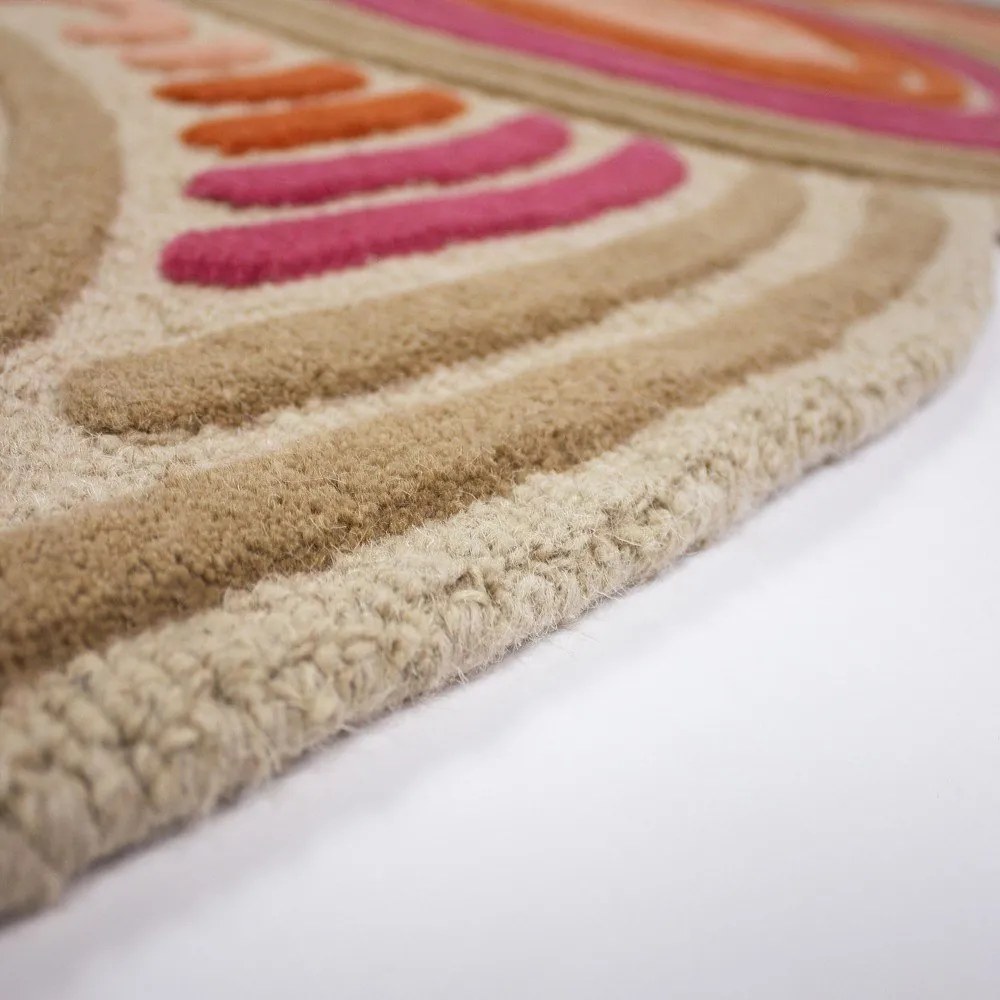 Covor roz țesut manual din lână 160x230 cm Spiral Shaped – Flair Rugs