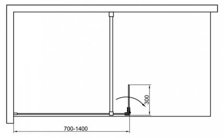 Cabină de duș Walker walk-in WI01-80 80x195 cm, cu sticlă de 8 mm