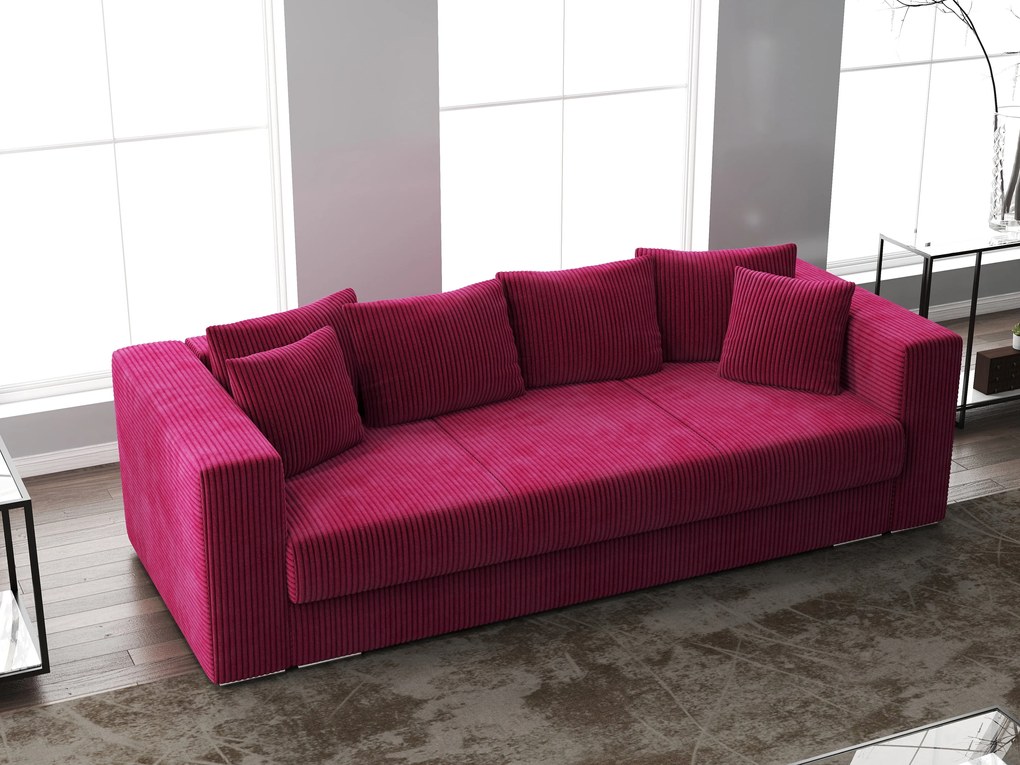 Canapea extensibilă dumonde cu ladă de depozitare si sezut confortabil din spuma high-density, Gloria Zoom Red 240x100 cm