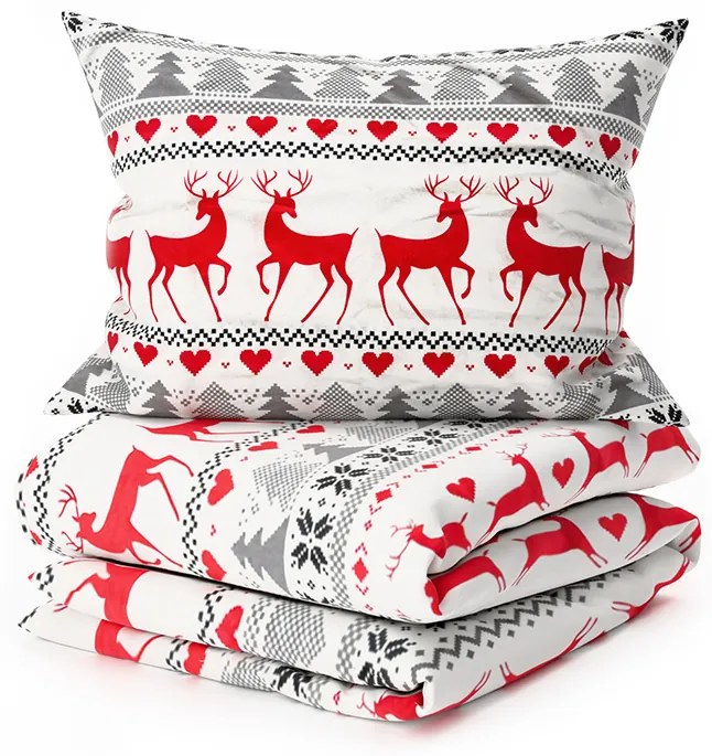 Lenjerie de pat din flanel DEER DREAMS albă Dimensiune lenjerie de pat: 70 x 90 cm | 140 x 220 cm