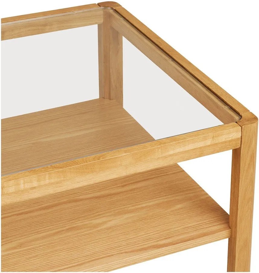 Măsuță de cafea în culoare naturală cu blat din sticlă 60x110 cm Lourmarin – House Nordic