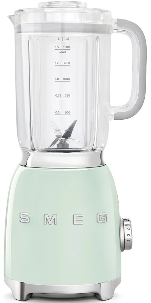 50's Retro Style blender 1,5l recipient din plastic, verde pastel - SMEG