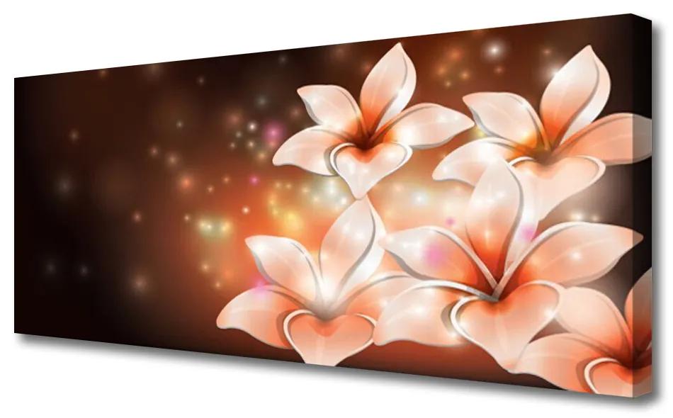 Tablou pe panza canvas Flori Floral Alb Galben Negru