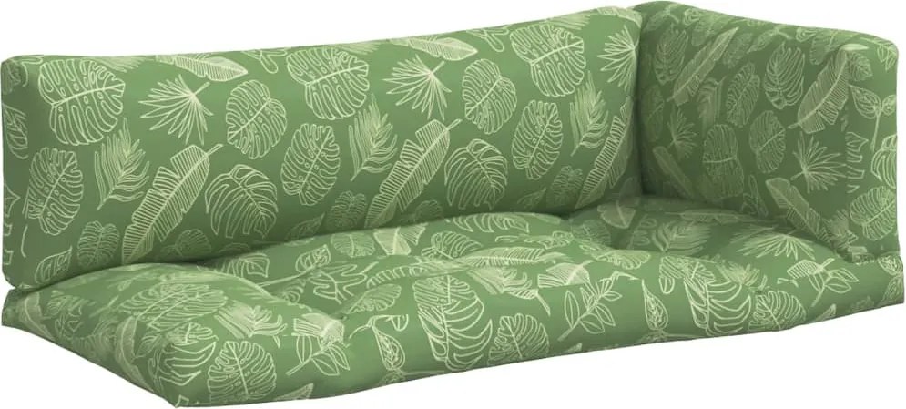 vidaXL Perne pentru paleți, 3 buc., model de frunze, țesătură oxford