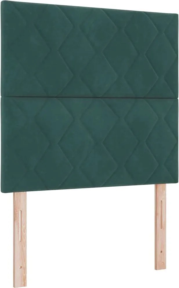 vidaXL Tăblie LED Verde închis 90 cm Catifea