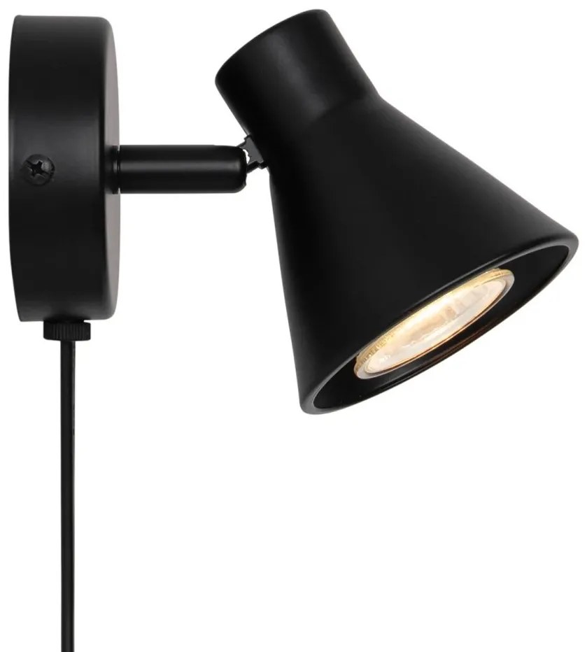 Aplica de perete cu spot directionabil design modern Eik 2 negru