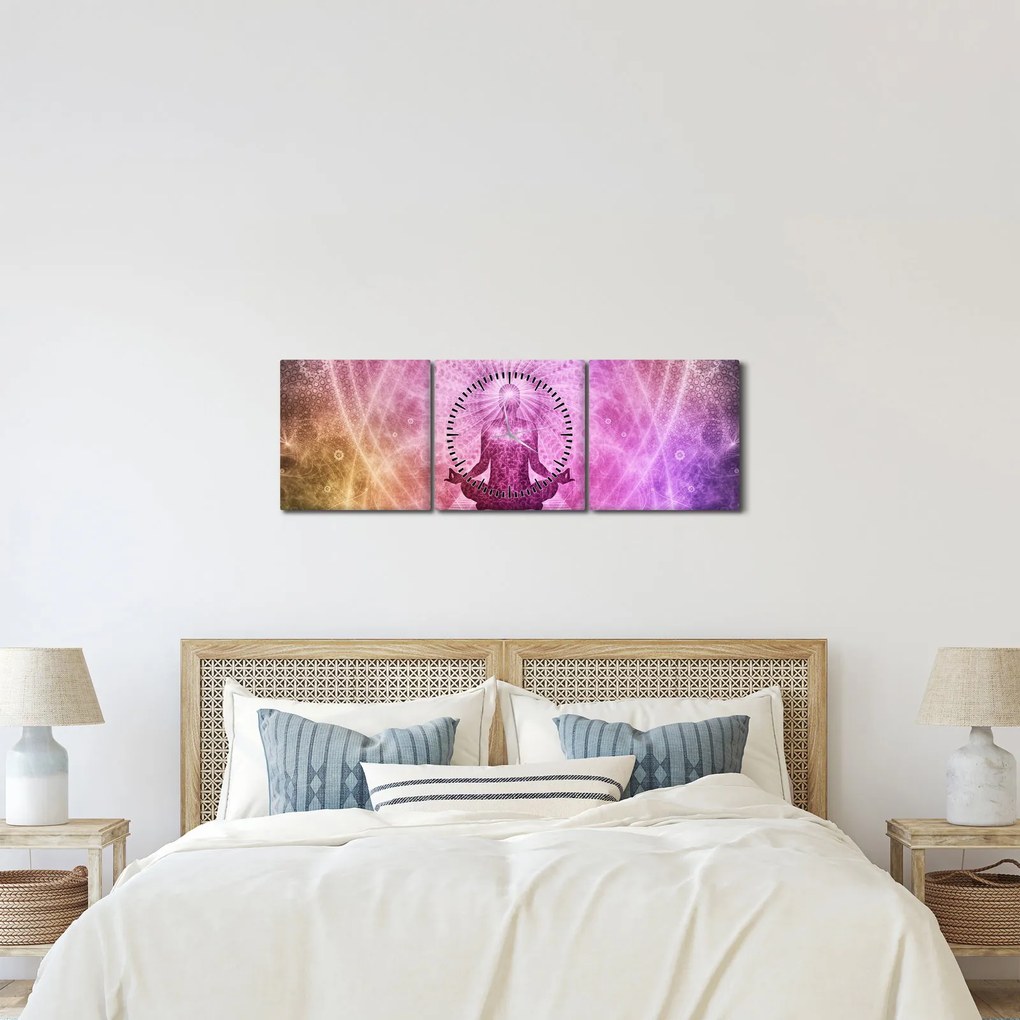 Tablou meditație (cu ceas) (90x30 cm)